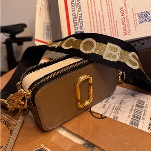 Marc Jacobs Beige and Black Crossbody Bag